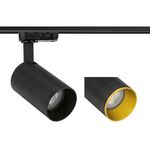 ARCLITE Schienenstrahler 'trackCENTURY 20' GU10  inkl. 3-Phasen Adapter schwarz Frontring gold