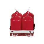 Stumpenkerze 9xØ5cm rot 4 Pack