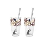 LEONARDO Latte Macchiato Becher 'Café Latte Solo' Set, 4-teilg, 2 x Becher und 2 x Löffel