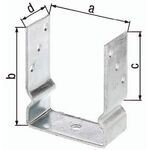 U-Pfostenträger ETA-10/0210 121x150x100x60mm TZN z.Aufschr.GAH