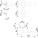 Rosettengrt.Ams.E1400Z/848N/848NS VA F9714M Gehrung PZ DIN L/R HOPPE