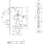 Panik-Einsteckschloss 2320 Fkt.B rd 20/65/72/9mm DIN R VA BKS