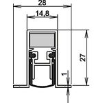 Türdichtung Schall-Ex® DUO L-15/28 OS 1-404 2-s.L.833mm Alu.silberf.HLT ATHMER