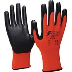 Handschuhe Nitril Foam Gr.10 rot/schwarz Nyl.m.Nitrilschaum EN 388 PSA II NITRAS - VPE: 12