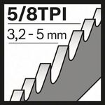 Säbelsägeblatt S1210VF L.300mm B.22mm TPI 5/8 3,2-5mm varioverzahnt 5er Pk.BOSCH