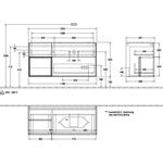 V&B Waschtischunterschrank FINION 1200x603x501mm Regalele. wh Matt Peony