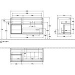 V&B Waschtischunterschrank FINION 1200x603x501mm Regal anthr. ma glos. wh