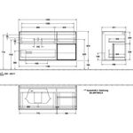 V&B Waschtischunterschrank FINION 1200x603x501mm Regalele. wh ma Wln ven