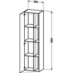 Duravit Hochschrank DURASTYLE 360x500x1800mm Ans li NB dunkel/weiß ma