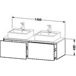 Duravit Waschtischunterbau XSQUARE 400x1400x548mm, für 2 Becken taupe matt