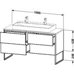 Duravit Waschtischunterbau XSQUARE 778x1400x548mm cappuccino hochglanz