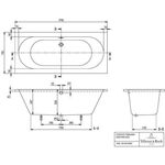 V&B Whirlpoolsystem O.NOVO m BW R-eck 1800x850mm Tech. Pos 1 we