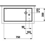 Laufen Waschtisch-Schale KARTELL 750x350mm m Arm.bank o ÜL o HL grau