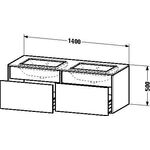 Duravit Waschtischunterbau DURASTYLE 550x1400x500mm beids pi silver/basalt ma