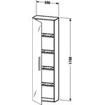 Duravit Hochschrank VERO 240x500x1760mm Ans links graphit matt