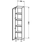 Duravit Hochschrank L-CUBE 400x363x1760mm Ans li schwarz hochglanz