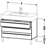 Duravit Waschtischunterbau X-LARGE 800x470x588mm graphit matt