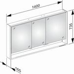 Keuco Spiegelschrank ROYAL LUMOS 1400x735x165mm sil-gebz-elo A++