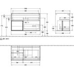 V&B Waschtischunterschrank FINION 1000x603x501mm Regalele. glos. wh Peony