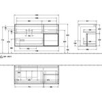 V&B Waschtischunterschrank FINION 1200x603x501mm Regalele. glos. wh Peony