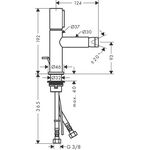 Select-Bidetmischer AXOR UNO stainless steel optic