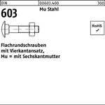 Flachrundschraube DIN 603 Vierkantansatz/6-ktmutter M16x150 Mu Stahl 4.6 25St. - VPE: 25