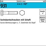 Sechskantschraube DIN 931 Schaft M10x 150 A 4 (- 70) 1 Stück