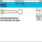 Sechskantschraube DIN 933 VG M5x 25 A 4 (- 70) 200 Stück - VPE: 200