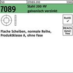 Unterlegscheibe ISO 7089 o.Fase 30 Stahl 200 HV galv.verz. 100 Stück - VPE: 100