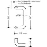 Stoßgriff 550.30GKLT PA ma Farb-Nr.98 A.210mm L.240mm B.120mm HEWI