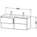 Duravit Waschtischunterbau L-CUBE 1290x481mm 4 Sk we hgl La ES Ah beids