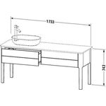 Duravit Waschtischunterbau LUV 1733x570mm 2 Au Be re we sdm ES Ah links