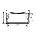 EUROLITE U-Profil 20mm für LED Strip silber 2m