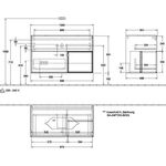 V&B Waschtischunterschrank FINION 1000x603x501mm Regalele. bl ma Wln ven