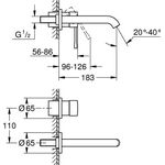 Grohe 2-Loch-Waschtischbatterie ESSENCE 1/2Zoll Ausldg 183mm su-st