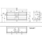 V&B Waschtischunterschrank FINION 1600x603x501mm AP Glas wh ma wh ma lacq.