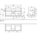 V&B Waschtischunterschrank FINION 1196x591x498mm Anthracite Matt