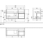 V&B Waschtischunterschrank FINION 1196x591x498mm Regalele. anthr. ma bl ma