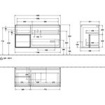 V&B Waschtischunterschrank FINION 1200x603x501mm Regalele. bl ma wh Matt