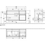 V&B Waschtischunterschrank FINION 1200x603x501mm Regalele. bl Matt Peony