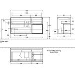 V&B Waschtischunterschrank FINION 1200x603x501mm Regalele. go ma bl Matt