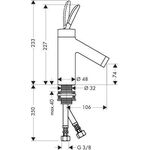 EH-WT-MI 70 AXOR STARCK CLASSIC DN 15, ohne Zugstange chrom