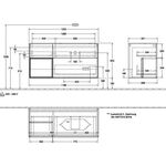 V&B Waschtischunterschrank FINION 1200x603x501mm Regal anthr. ma glos. wh