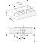 Keuco Waschtischunterbau EDITION 11 1400x350x535mm m LED-I-Bel sw sdm