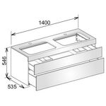 Keuco Waschtischunterbau EDITION 400 1400x546x535mm m HL-Boh we