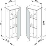 Keuco Mittelschrank EDITION 400 450x894x300mm Ans re we/cash klar