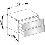 Keuco Sideboard EDITION 400 Fronthöhe je 180mm 700x382x535mm trü