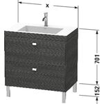 Duravit Waschtischunterbau BRIOSO 701x800x480mm m WT Vero Air Gri chr 3 HL