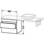 Duravit Konsolenunterschrank DURASTYLE 512x600x478mm betongrau matt/weiß matt