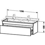 Duravit Waschtischunterbau DURASTYLE 470x1200x406mm betongrau matt/weiß matt